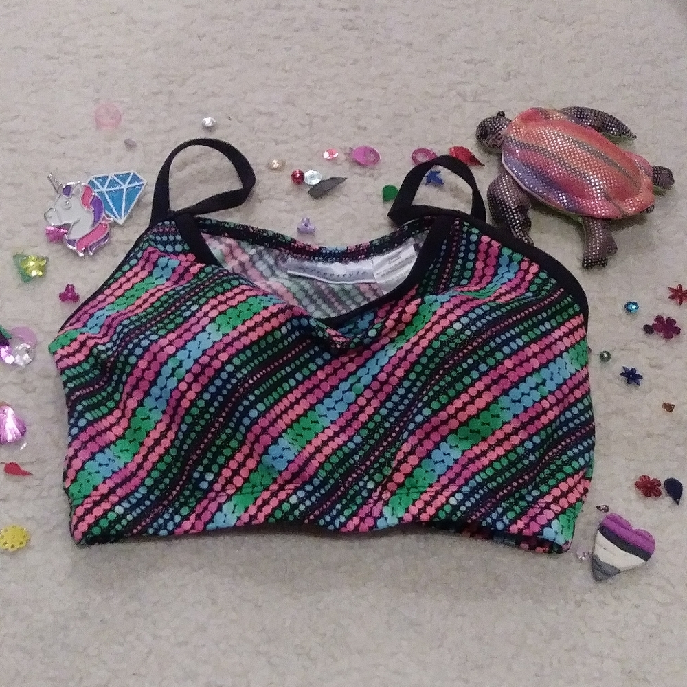 Sparkly Colorful Dance Crop Top